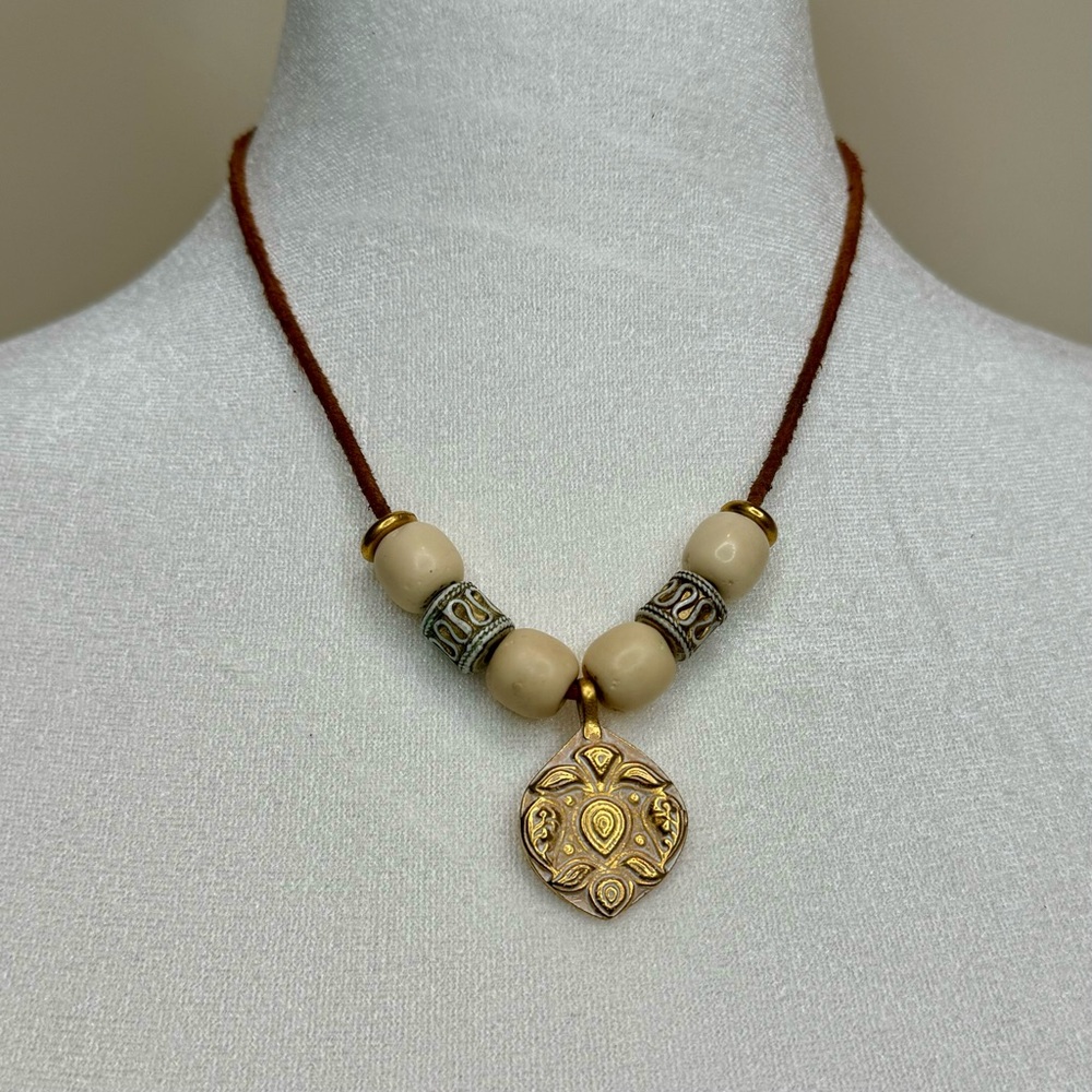 Beaded Necklace on Leather Rope / BUNDLE ME!  ANY 3 NECKLACES FOR $30!